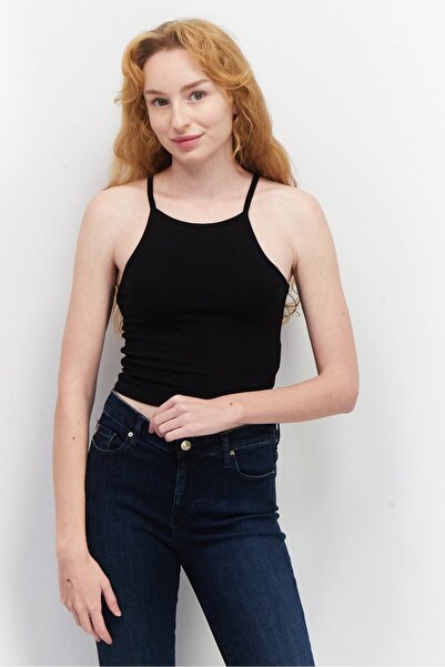 Don't Call Me Jennyfer Women Crew Neck Sleeveless Ribbed Tank Top, Black