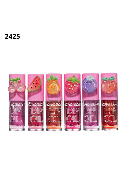 LOVEME BEAUTY مجموعة زيت شفاه "فروت جلوس" – طقم 6 ألوان قلوس مرطب بنكهات كرز،...