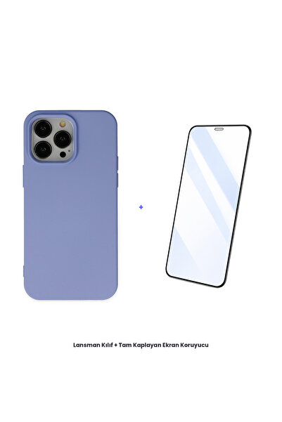 cepmoda حافظة آيفون 14 برو + مجموعة واقي شاشة مضاد للكهرباء الساكنة - أرجواني