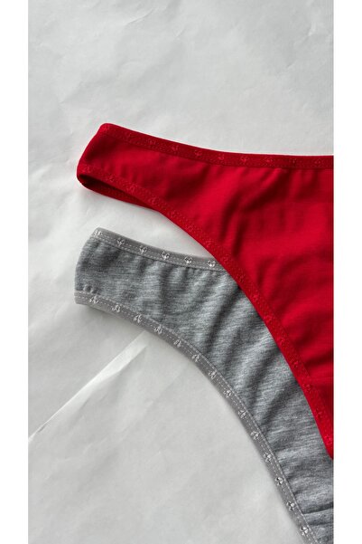 YOYYO Women's Heart Detailed Cotton Polyamide Blend Thong - Special Net Texture