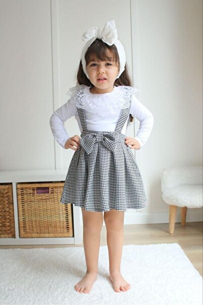 Jannock Girl's Crow's Feet Salopet Skirt Lace Blouse 2-Piece Set-Jlb-142