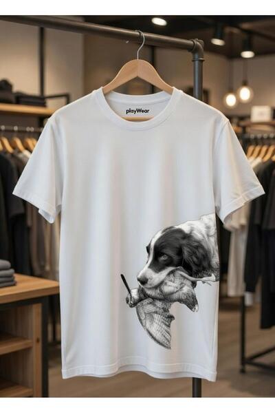 playwear Μπλουζάκι Hunter με στάμπα σκύλου στο στόμα και λεπτομέρεια στο πλάι...