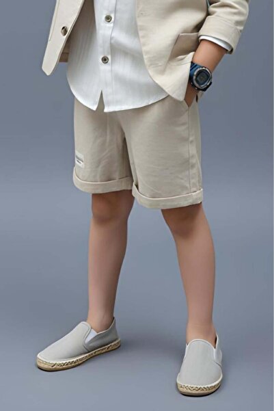 Alesaei-mondo tondo (Boys' Beige Shorts 4162-)