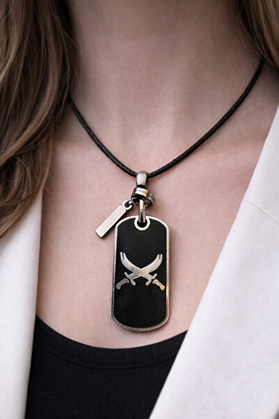 HER ŞEY NOTA www.herseynota.com Black Plate Figured Necklace – Unisex Design ...