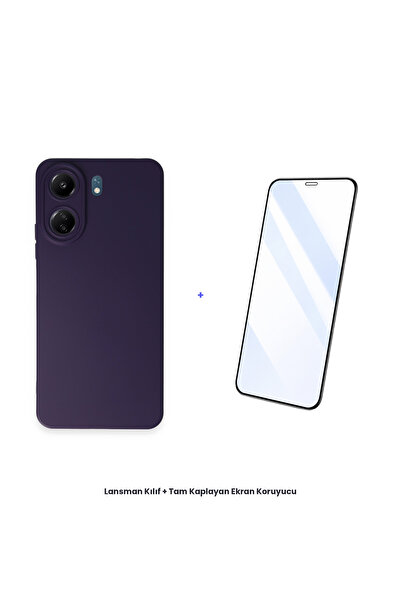 cepmoda حافظة Redmi 13C + مجموعة واقي شاشة مضاد للكهرباء الساكنة - أرجواني