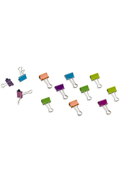OEM Multicolored Neon Metal Office Clips 25mm - 12pcs
