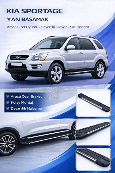 ACK Dizayn KİA SPORTAGE 2004-2009 ARACA ÖZEL ÜRETİM YAN BASAMAK ALÜMİNYUM A+
