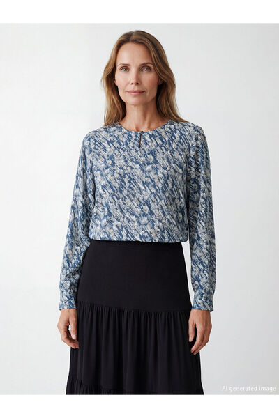LC Waikiki Özmarka New Season Crew Neck Patterned Blouse