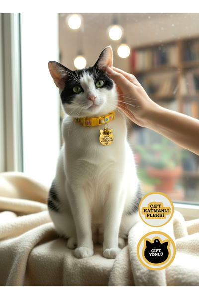 GAGGA GIFT Kişiye Özel Kedi Figürlü Pleksi Kedi & Köpek Künyesi – İsim ve Num...