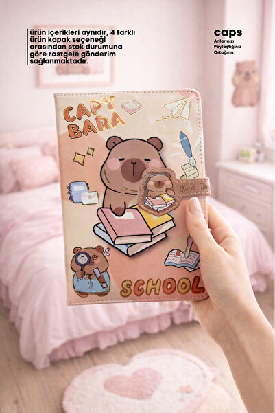 caps office 1 komad magnetne beležnice sa temom kapibare - A5 format - 160 st...