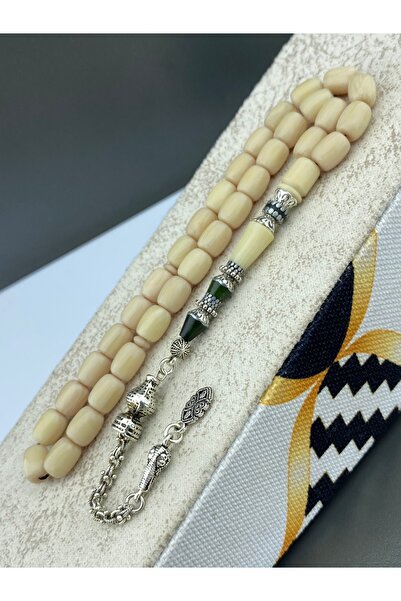 Tesbih Store Nakkaş İmame Sıkma Kehribar Tesbih Gümüş Kaplama Püskül