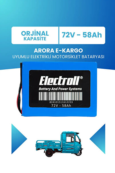 ELECTROLL Arora E-KARGO Uyumlu Batarya (Standart Kapasite) LiFePO4 72V 58Ah E...