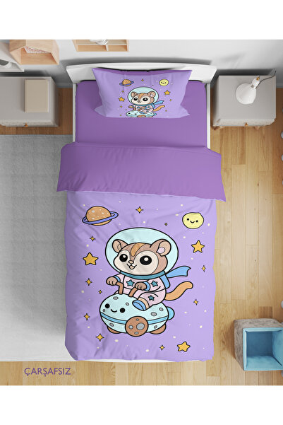 Erays Home Traveling Teddy Bear Patterned 3D Digital Printed Single Duvet Cov...