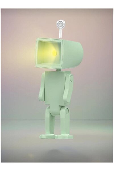 Naturallove Natural Love Çok Amaçlı Robot Şekilli Mini Yeşil Astronot Lamba (...