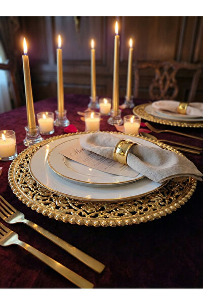 Le Paon 6 Pieces 31 cm Polycarbonate Unbreakable Plate - Luxurious Crystal-Lo...