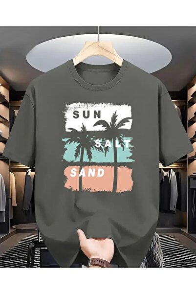 ORVIO Group T-Shirt, Summer, Beach, Palm Tree, Printed, Everyday, Touristy, C...