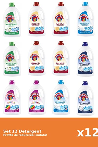 Chanteclair Set 12 Detergent Chanteclair: 2xMosc Alb, 4xMarsilia, 2xBicarbona...