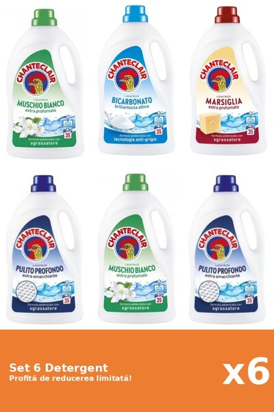 Chanteclair Set 6 Detergent Chanteclair: 2xMosc Alb, 1xBicarbonat, 1xMarsilia...