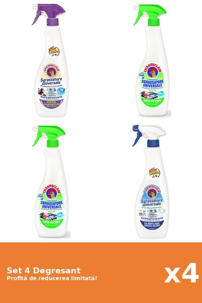 Chanteclair Set of 4 Chanteclair Degreaser: 1xWhite Musk, 2xLemon, 1xBicarbonate