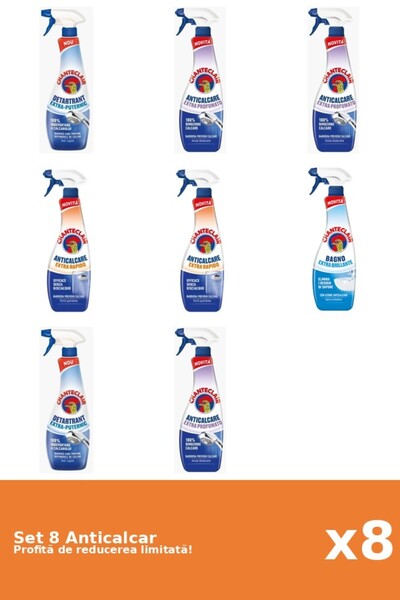 Chanteclair Set of 8 Chanteclair Limescale Removers: 2xStrong, 3xScented, 2xR...