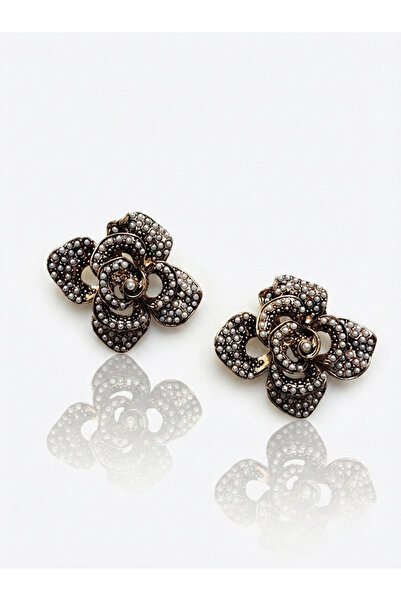 TMD AKSESUAR Vesta Rose Glass Pearl Antique Earrings