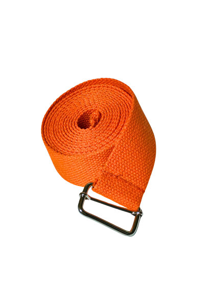 Doğal Pamuk Yoga Kemeri Turuncu 230 Cm Yoga Pilates Esneme Kayışı Yoga Strap Dayanıklı Pamuklu
