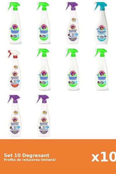 Chanteclair Set of 10 Chanteclair Degreaser: 5xLemon, 2xWhite Musk, 1xAntiodo...