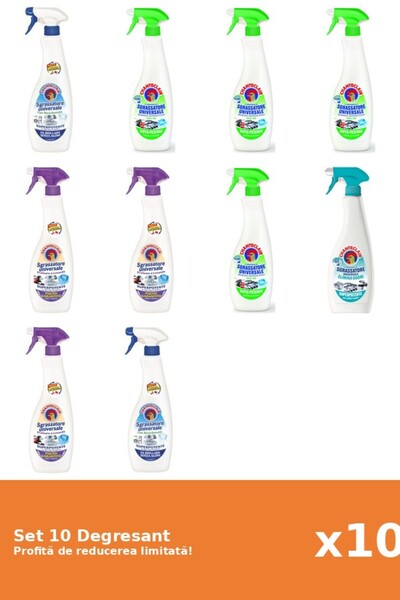 Chanteclair Set 10 Degresant Chanteclair: 2xBicarbonat, 4xLamaie, 2xMosc Alb,...