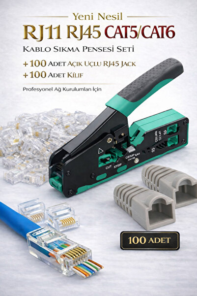 nelerbulurum Yeni Nesil Rj11-Rj45 Cat5 Cat6 Telefon Kablosu Sıkma Pensesi +10...