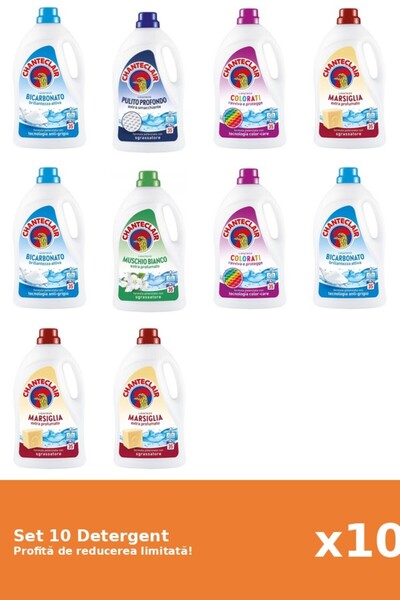 Chanteclair Set 10 Detergent Chanteclair: 3xBicarbonat, 1xClasic, 2xColor, 3x...