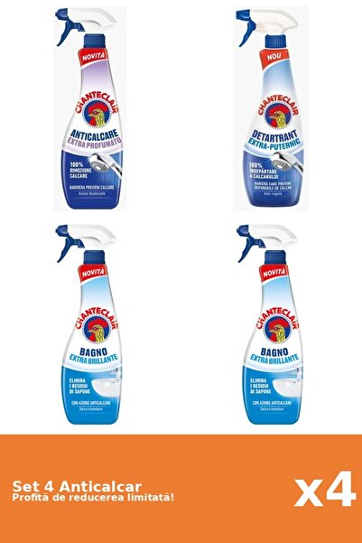 Chanteclair Set 4 Anticalcar Chanteclair: 1xParfumat, 1xPuternic, 2xClasic