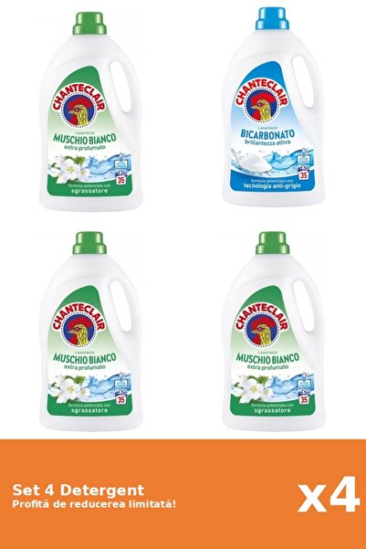 Chanteclair Set 4 Detergent Chanteclair: 3xMosc Alb, 1xBicarbonat