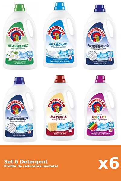 Chanteclair Set 6 Detergent Chanteclair: 1xMosc Alb, 1xBicarbonat, 2xClasic, ...