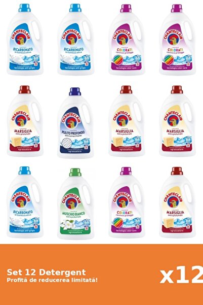 Chanteclair Set 12 Detergent Chanteclair: 3xBicarbonat, 3xColor, 4xMarsilia, ...