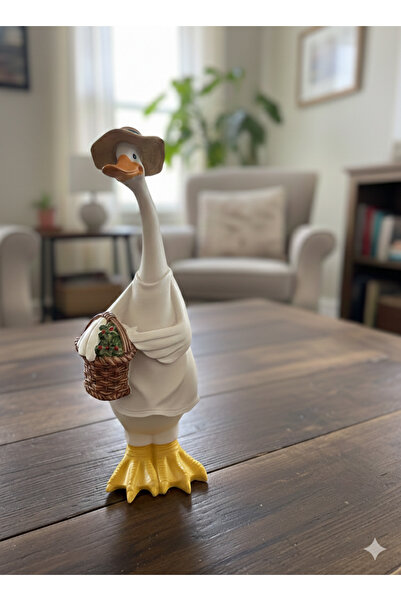 İki Cadı Tasarım Ördek Masaüstü Polyester Obje - 30 X 10 CM