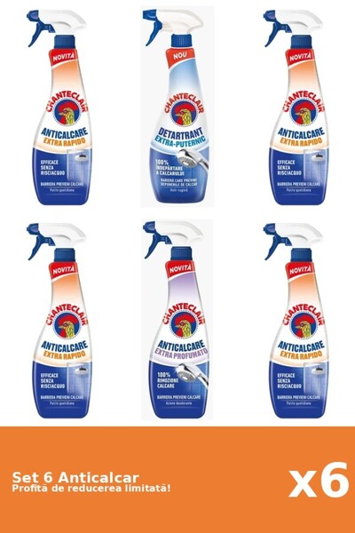 Chanteclair Set 6 Anticalcar Chanteclair: 4xRapid, 1xPuternic, 1xParfumat