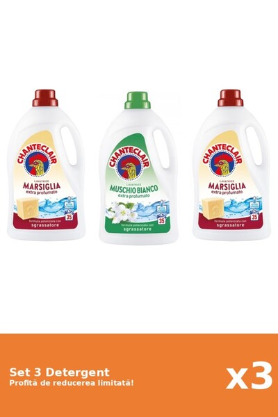 Chanteclair Set 3 Detergent Chanteclair: 2xMarsilia, 1xMosc Alb