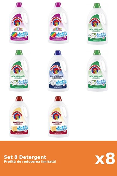 Chanteclair Set 8 Detergent Chanteclair: 2xColor, 3xMosc Alb, 1xClasic, 2xMar...