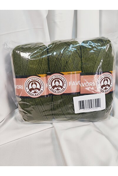 Ören Bayan FAVORİ Haki Yeşil El Örgü İpi (3 Adet) - Renk: 077