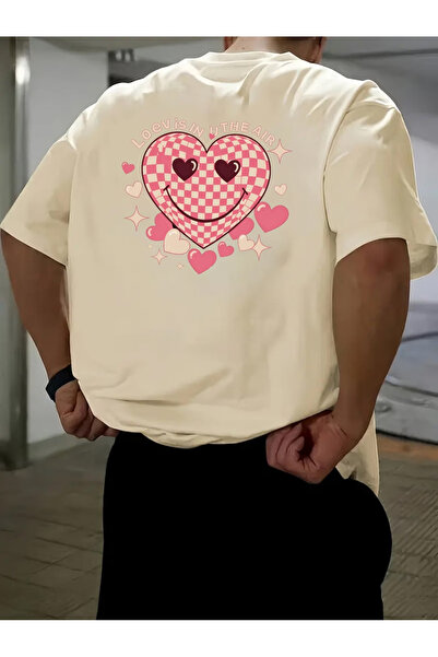 Sweet Cotton Kalip Printed Oversize Cotton Crew Neck T-Shirt