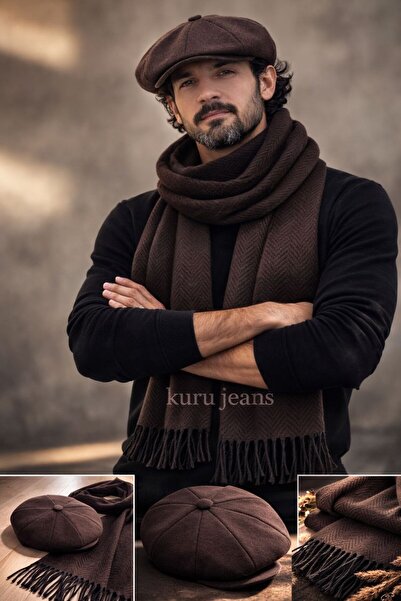 kuru Cushioned Fabric English Cap + Polyviscon Scarf Stylish Combination Set ...