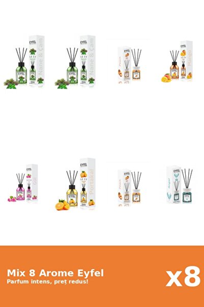 Eyfel Set 8 Mix Eyfel: 1x Angel, 1x Mango, 2x Piersica, 2x Pin Si Menta, 1x P...