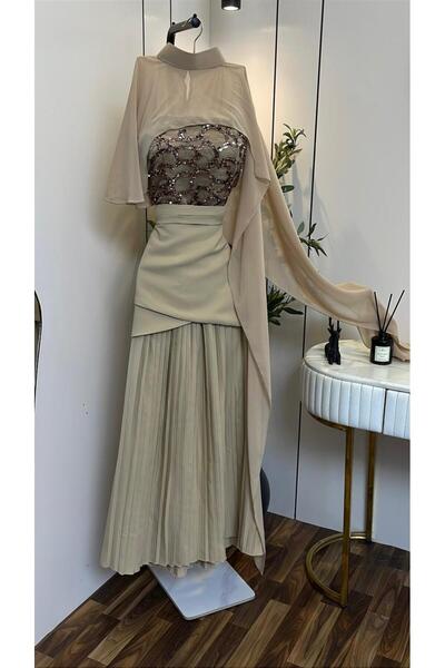 CACHE MONNEY Elegant evening dress with a shawl