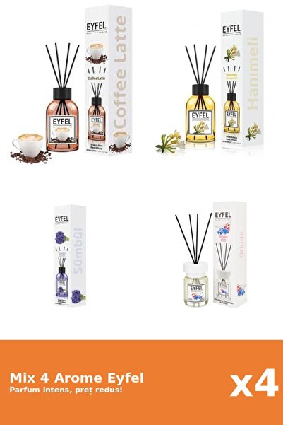 Eyfel Set 4 Mix Eyfel: 1x Cafea, 1x Mana Maicii Domnului, 1x Orhidee, 1x Zambile