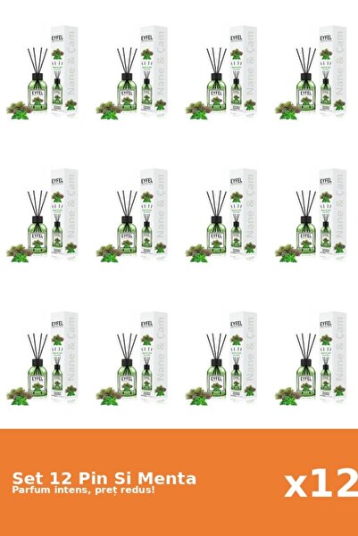 Eyfel Set 12 Odorizant Pin Si Menta, 120 ml