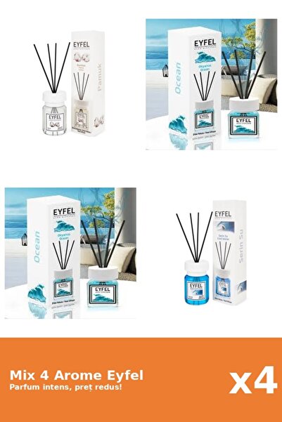 Eyfel Set 4 Mix Eyfel: 1x Bumbac, 1x Cool Water, 2x Ocean