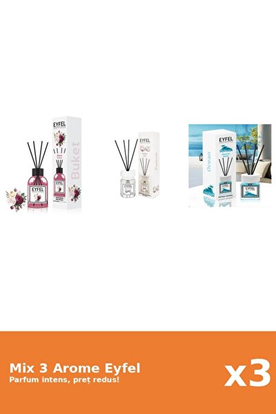 Eyfel Set 3 Mix Eyfel: 1x Bouquet, 1x Bumbac, 1x Ocean