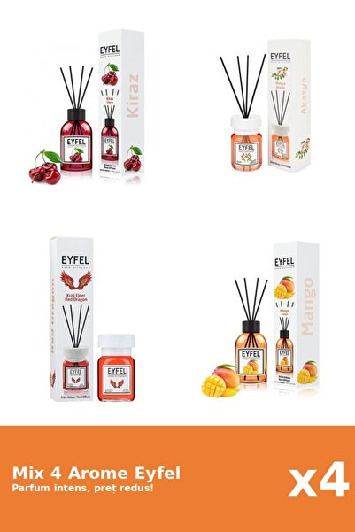 Eyfel Set 4 Mix Eyfel: 1x Acacia, 1x Cirese, 1x Mango, 1x Red Dragon