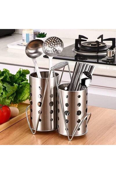 Spaceshoop Stainless Steel Kitchen Spoon Strainer Spoon Slicer 2 * 1 Multi-Shape