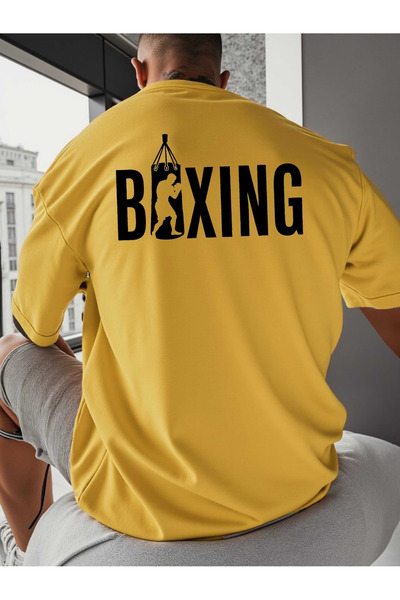 Sweet Cotton Boxing Printed Oversize Cotton Crew Neck T-Shirt